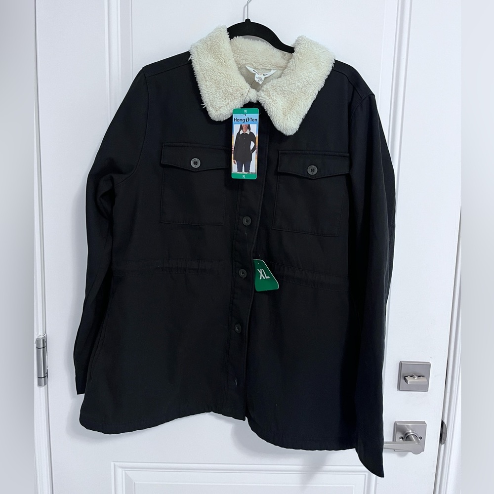 NWT - Hang Ten Women’s Sherpa Lined Button-Up Jacket - Size XL